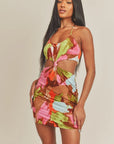 Cut Out Tie Back Halter Dress