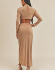 Pecan Brown Open Front Dress
