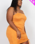 Plus Adjustable Ruched Detail Curvy Mini Dress