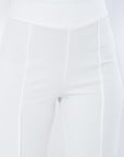Front-line Flared Leg Design Solid Pants