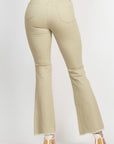 Frayed Bell Bottom Colored Denim Jeans