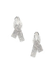Rhinestone Awarness Bow Earring