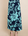 Floral Printed Maxi Skirt With Elastic Waistband