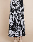 Floral Printed Maxi Skirt With Elastic Waistband