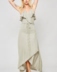 A Knit Top With Deep V Neckline And Yoke Design