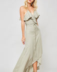 A Knit Top With Deep V Neckline And Yoke Design