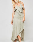 A Knit Top With Deep V Neckline And Yoke Design