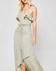 A Knit Top With Deep V Neckline And Yoke Design