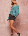 A Garment Dyed French Terry Graphic Sweatshirt