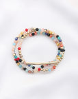 3 Row Glass Bead Stretch Bracelet