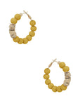 Clay Ball With Metal Accent Hoop Earring