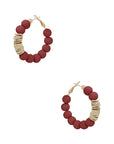 Clay Ball With Metal Accent Hoop Earring