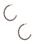 Rhinestone Bead Open Hoop Post Earring