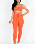 Solid Tie Front Cut Out Jumpsuit