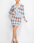 Diamond High-rise Sweater Mini Skirt