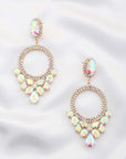 Rhinestone Oval Dangle Earring
