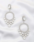 Rhinestone Oval Dangle Earring