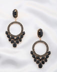 Rhinestone Oval Dangle Earring