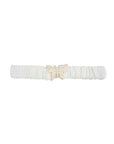 Rhinestone Pave Butterfly Ruched Elastic Back Belt
