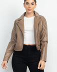 Zippered Notch Lapel Rider Jacket