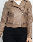 Zippered Notch Lapel Rider Jacket