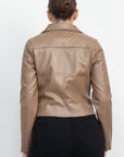 Zippered Notch Lapel Rider Jacket