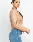 Zippered Notch Lapel Rider Jacket