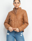 Mock Neck Quilted Jacket