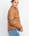 Mock Neck Quilted Jacket