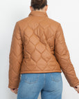 Mock Neck Quilted Jacket