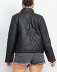 Mock Neck Quilted Jacket