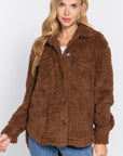 Long Slv Flap Pocket Oversize Jacket