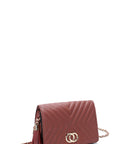 Fashion Double Metal Pattern Stitching Tassel Crossbody Bag