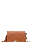 Fashion Double Metal Pattern Stitching Tassel Crossbody Bag