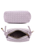 Braid Texture Zipper Crossbody Bag