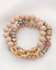 Circle Link Beaded Bracelet Set