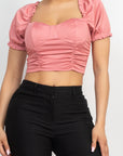 Ruching Puff Sleevetop
