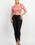 Ruching Puff Sleevetop