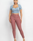 Ruching Puff Sleevetop