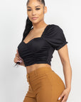 Ruching Puff Sleevetop
