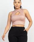 Mock Keyhole-front Crop Top
