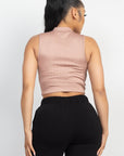 Mock Keyhole-front Crop Top