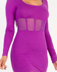 Square neck mesh corset mini dress