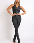 Cargo pocket halter jumpsuit