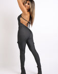 Cargo pocket halter jumpsuit
