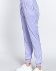 Waist Elastic Velour Long Jogger Pants