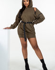 Double Zipper Long Sleeve Hooded Mini Dress