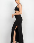 Cutouts Side Slit Maxi Dress