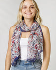 Paisley Print Chiffon Scarf