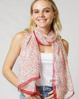 Flower Print Chiffon Scarf